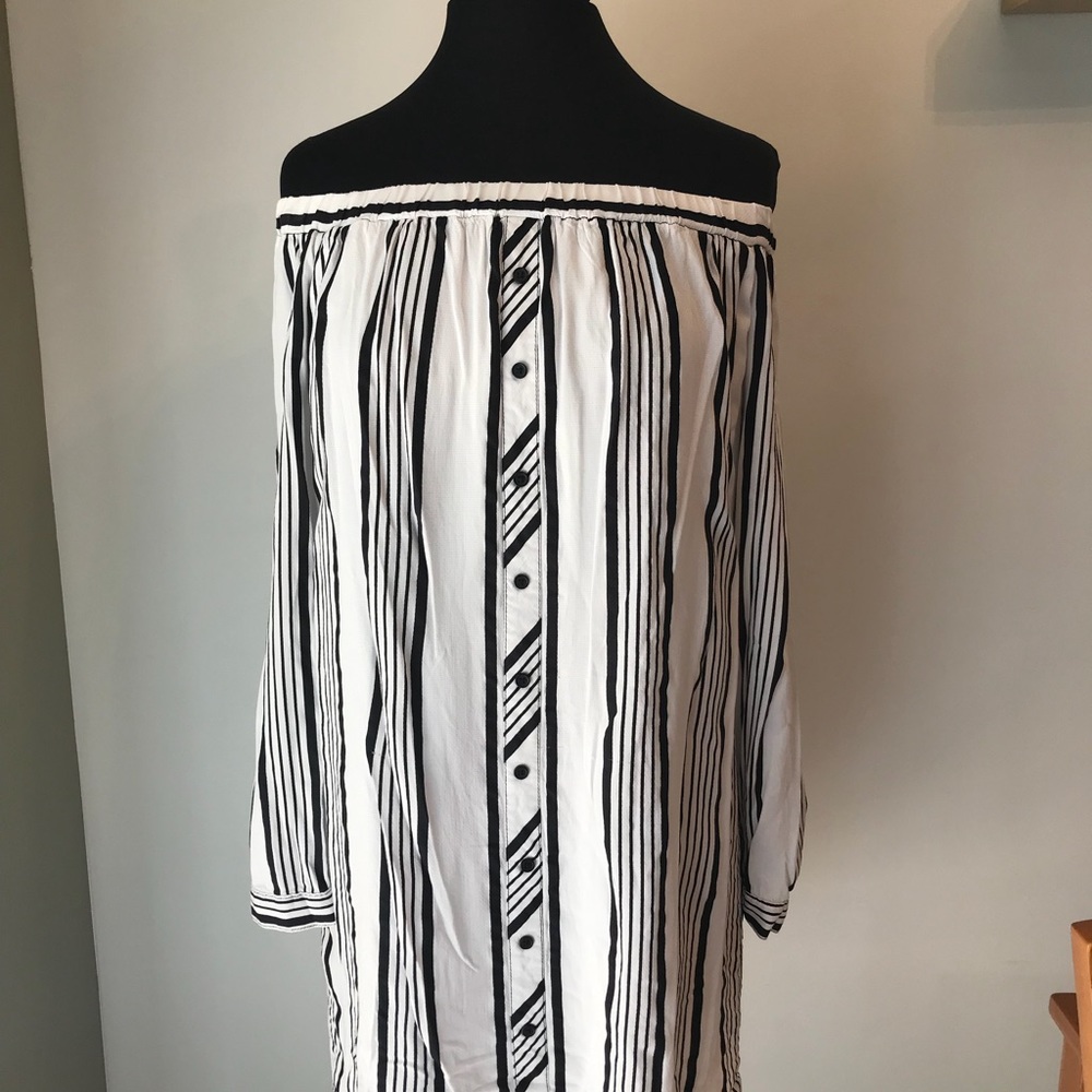 Off Shoulder Stripe Dress